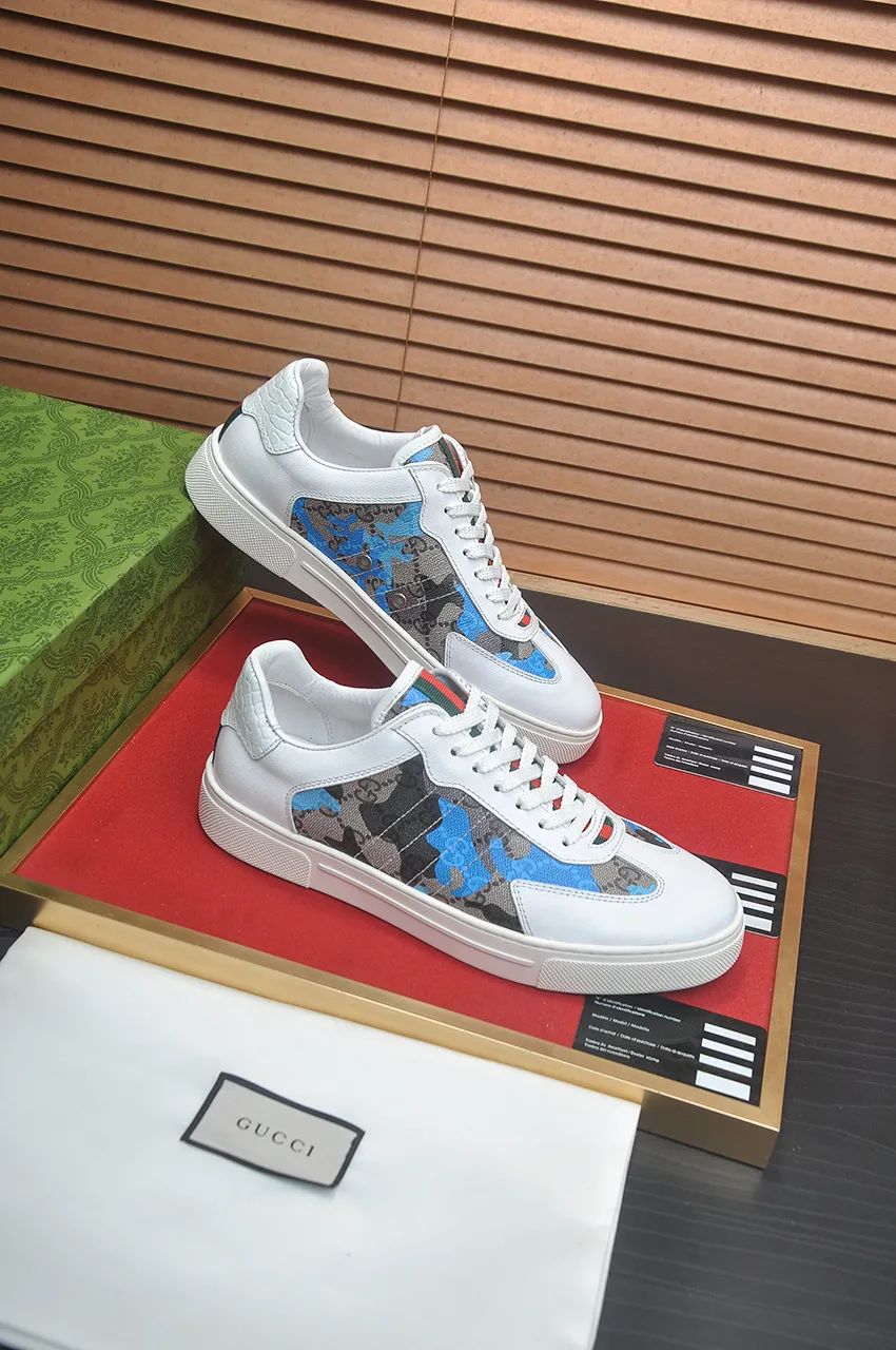 Men's men's shoes💰420💶[GUCCI Gucci] official website 1:1 men's sports shoes are now on the market, using original Gucci fabric + gluten lining, plus the official website original 1:1 comfortable outsole. Fashionable and versatile, super comfortable and breathable. 5 colors available, standard shoe size 38/45 (custom-made sizes 45 are non-refundable)